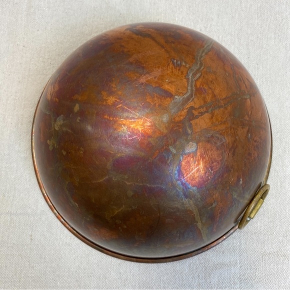 Philippe Richard Copper round bottom Mixing bowl brass ring - Picture 3 of 6